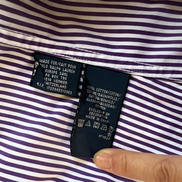 Ralph Lauren purple Label Pinstripe Shirt - Navy and White - Picture 6 of 7